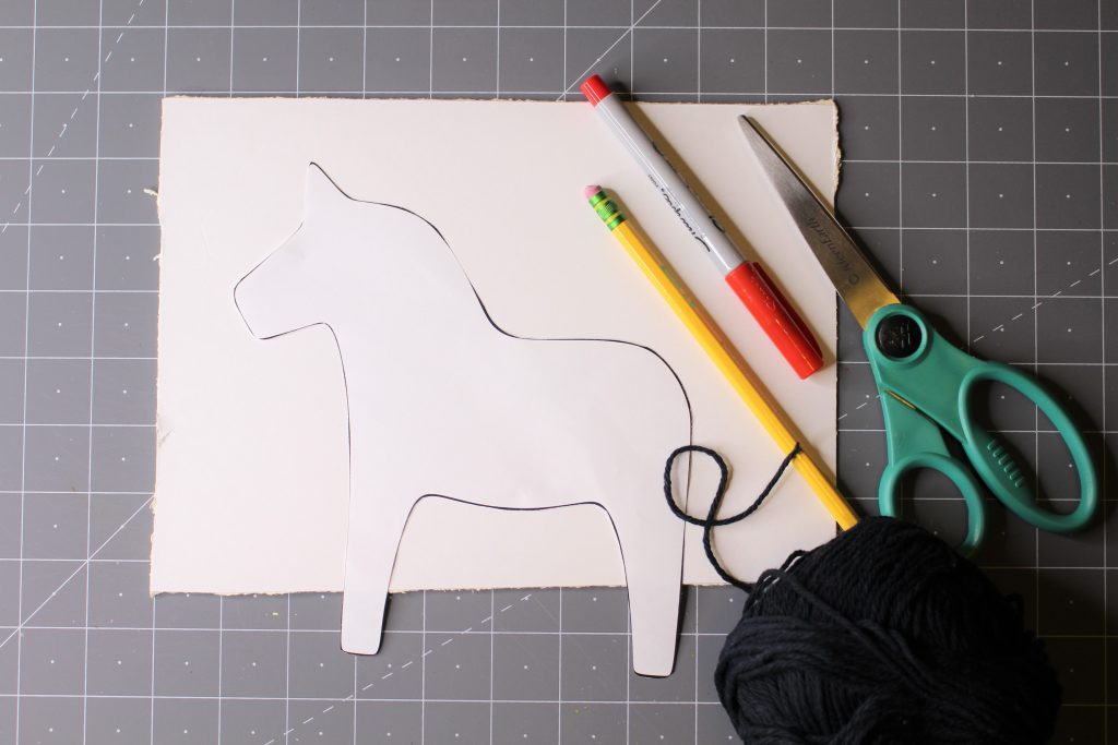Dala Horse Cardboard Craft Art Supplies by Abbie Ulstad

