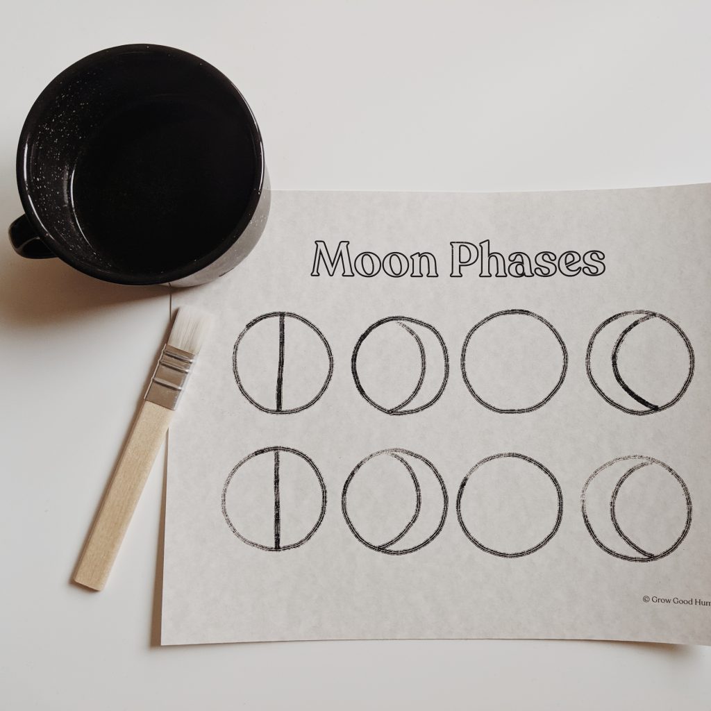 moon phase printable for coffee painting by abbie ulstad
