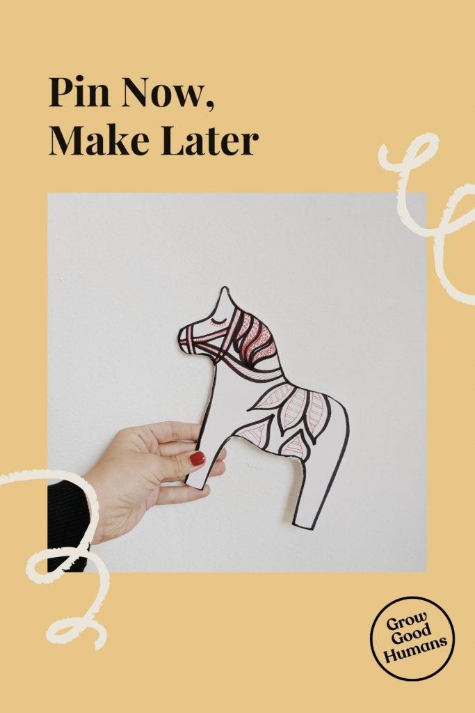 Dala Horse Cardboard Craft for Kids by Abbie Ulstad
